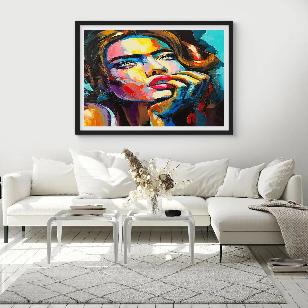 Plagát v čiernom ráme - Sny, ako vtáky letia oblohou - 91x61 cm