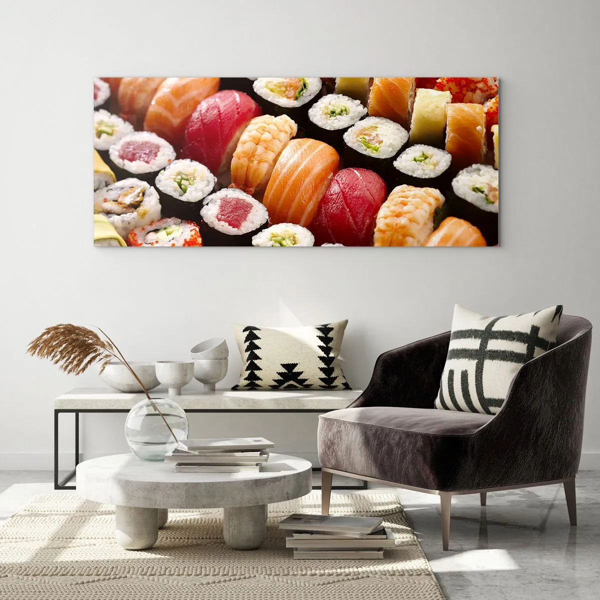 Obraz na skle - Farby a chute Ázie - 140x50 cm