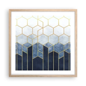 Plagát v ráme zo svetlého duba - Kompozícia v synkopickom rytme - 50x50 cm