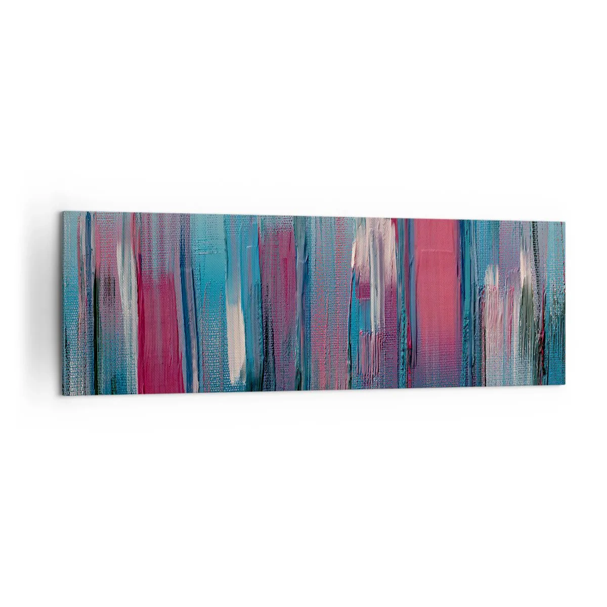 Obraz na plátne - Vertikálna kompozícia v modrej a červenej - 160x50 cm