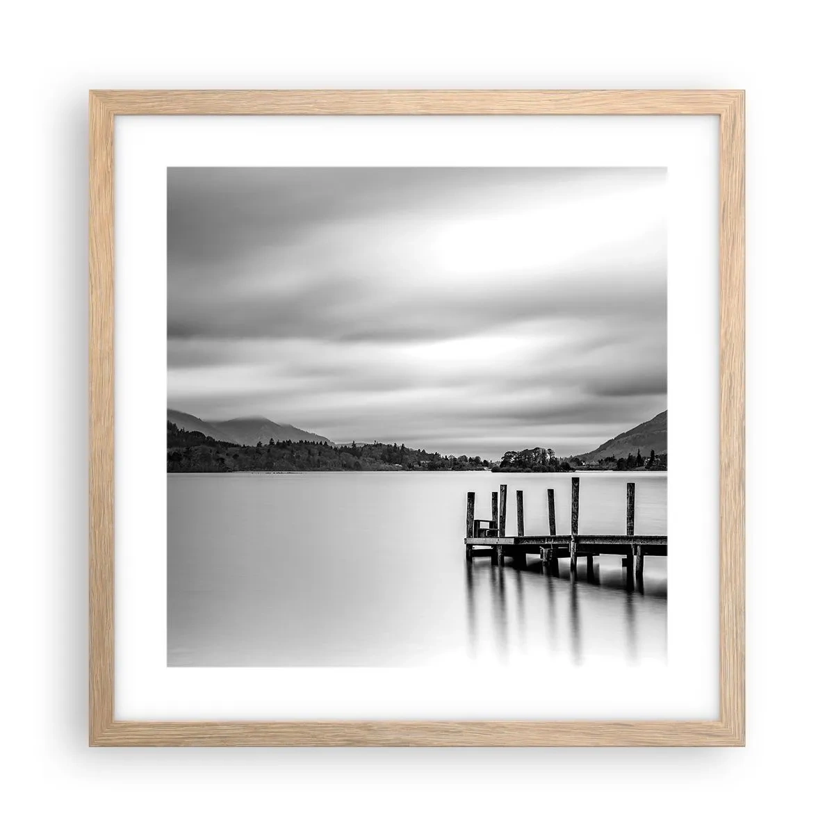 Plagát v ráme zo svetlého duba - Jemnosť a sila - 40x40 cm