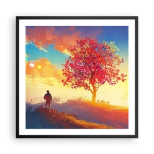 Plagát v čiernom ráme - Pútnik pri cieli - 60x60 cm