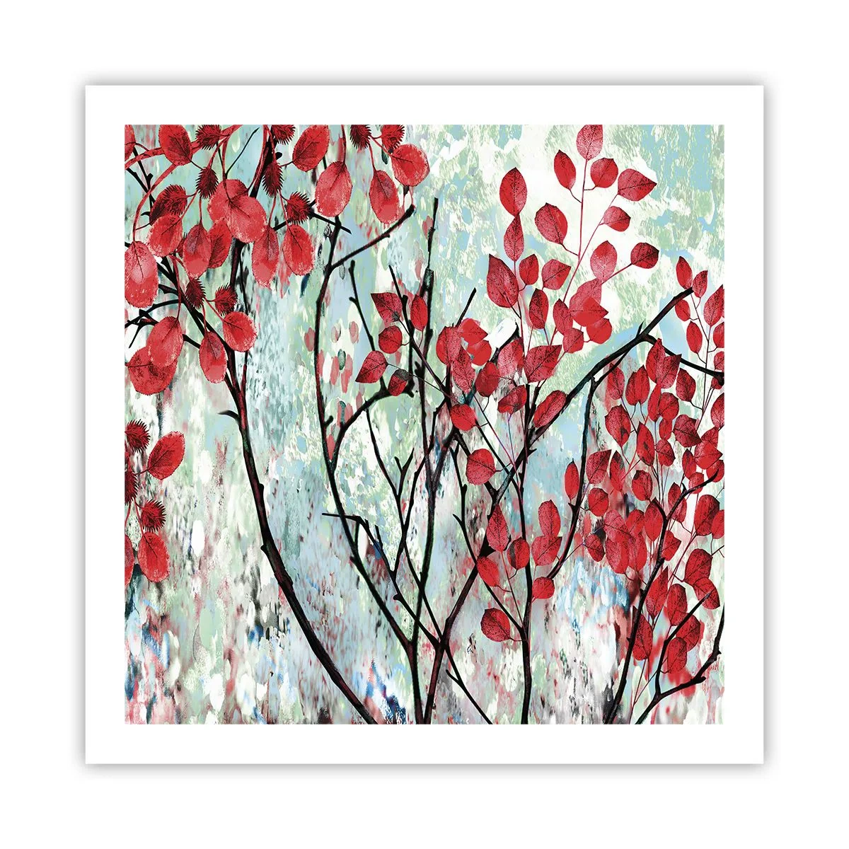 Plagát - Strom v šarlátovej - 60x60 cm