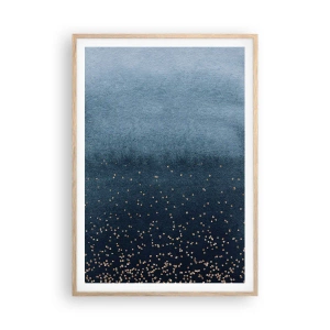 Plagát v ráme zo svetlého duba - Kompozícia – modrej fázy - 70x100 cm