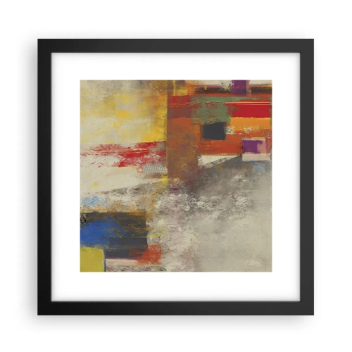 Plagát v čiernom ráme - Geometria farieb - 30x30 cm