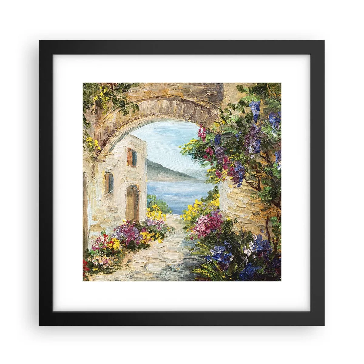 Plagát v čiernom ráme - Pôvab pobrežnej krajiny - 30x30 cm