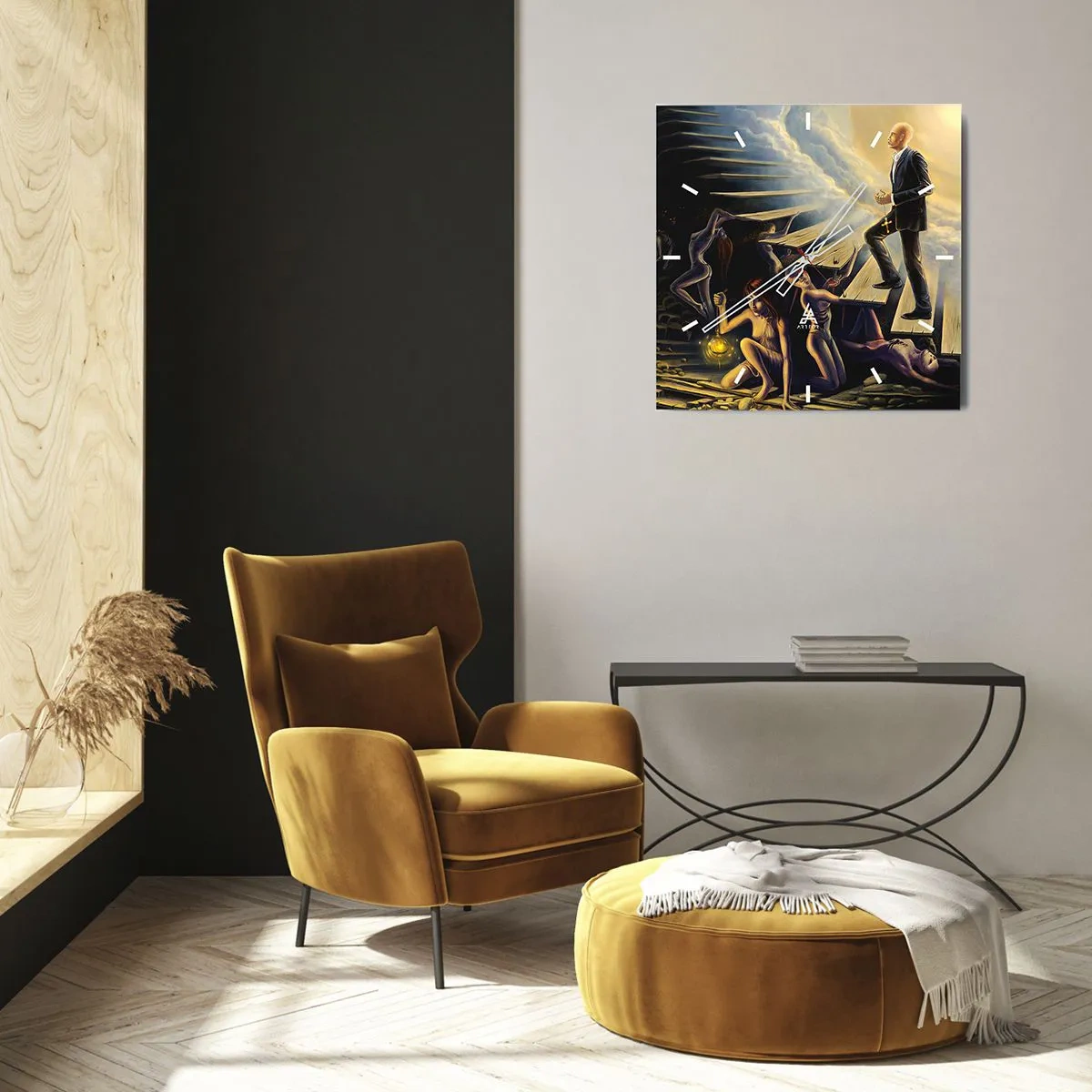 Nástenné hodiny - Dantovo putovanie k svetlu - 30x30 cm