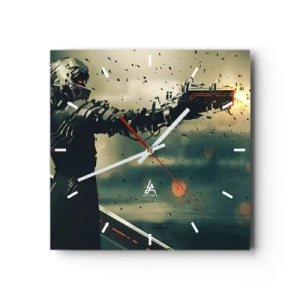 Nástenné hodiny - Vražedná zbraň - tvoj vlastný terminátor - 30x30 cm