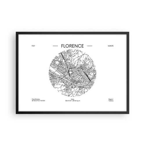 Plagát v čiernom ráme - Anatómia Florencie - 70x50 cm