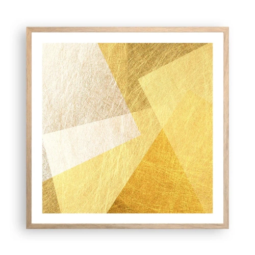 Plagát v ráme zo svetlého duba - Počasie geometrie - 60x60 cm