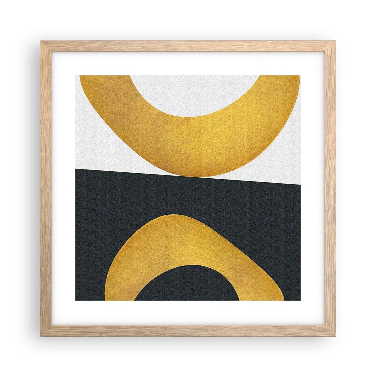 Plagát v ráme zo svetlého duba - Po prvé: zlato - 40x40 cm