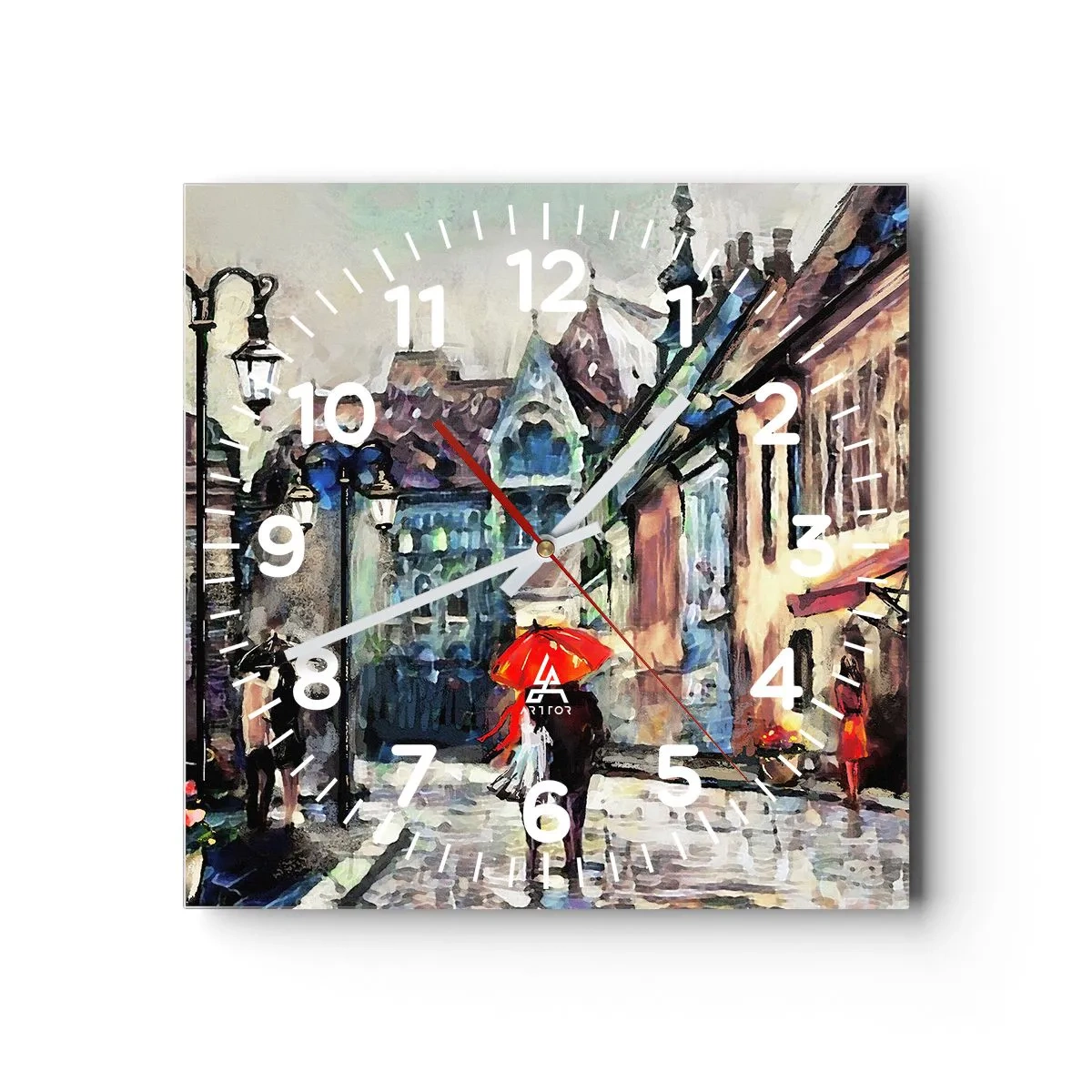 Nástenné hodiny - Dážď pre dvoch - 30x30 cm