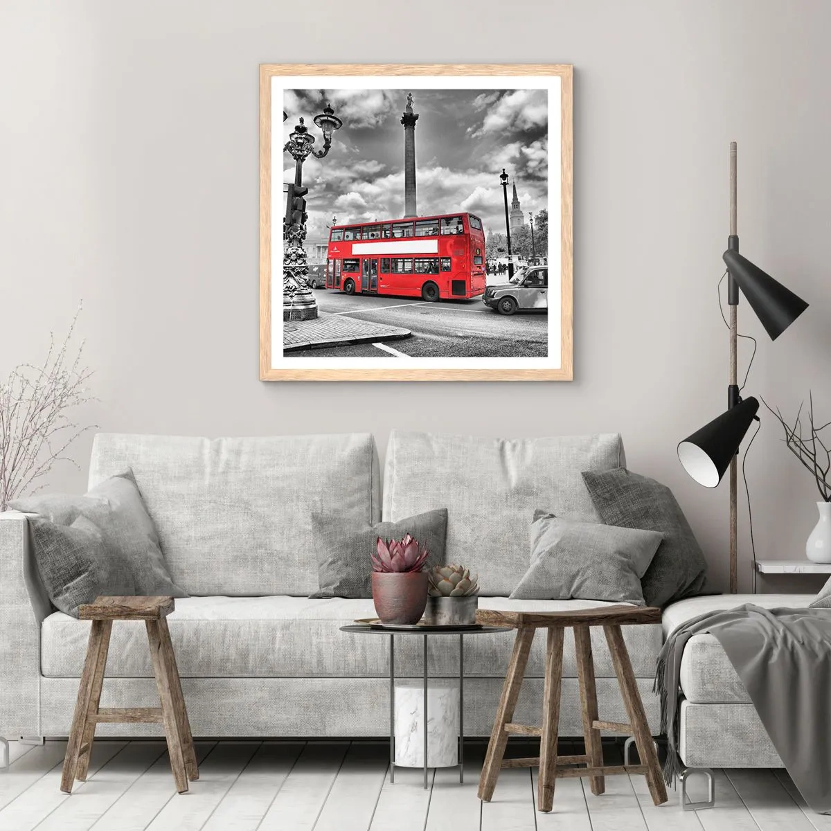 Plagát v ráme zo svetlého duba - Skutočný krvný obeh mesta - 40x40 cm