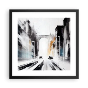Plagát v čiernom ráme - Štúdia mesta: architektúra a pohyb - 40x40 cm