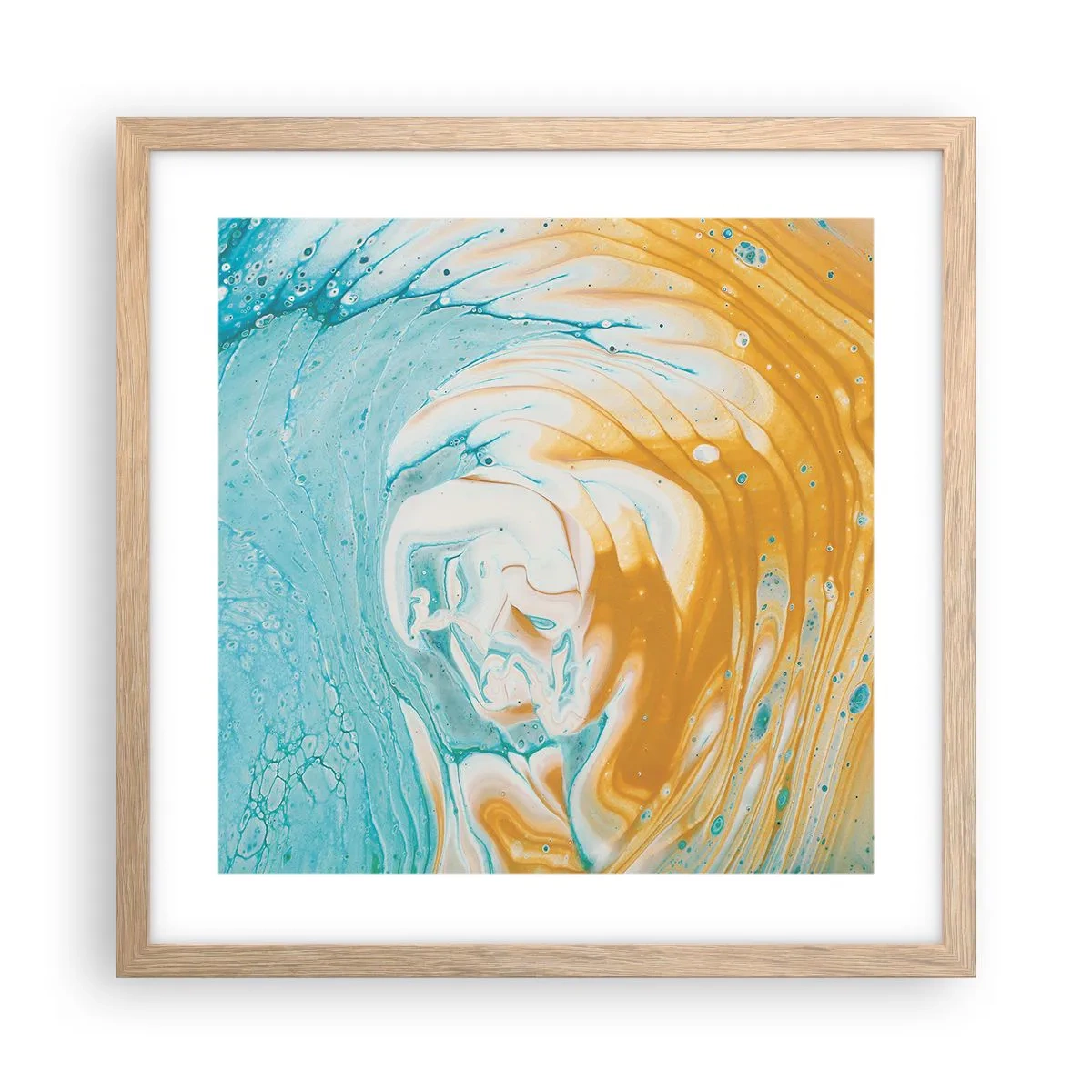 Plagát v ráme zo svetlého duba - Pastelový vír - 40x40 cm