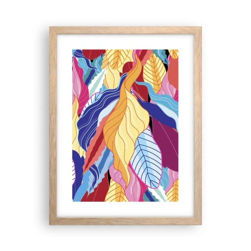 Plagát v ráme zo svetlého duba - Farebný neporiadok - 30x40 cm