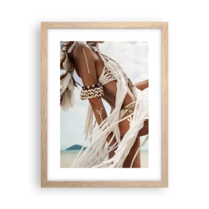 Plagát v ráme zo svetlého duba - Kňažka slnka - 30x40 cm