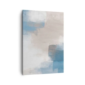 Obraz na plátne - Ružová abstrakcia za modrým závojom - 50x70 cm