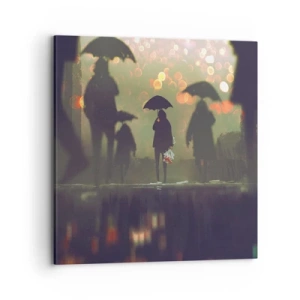 Obraz na plátne - Z perspektívy kvapky dažďa - 70x70 cm