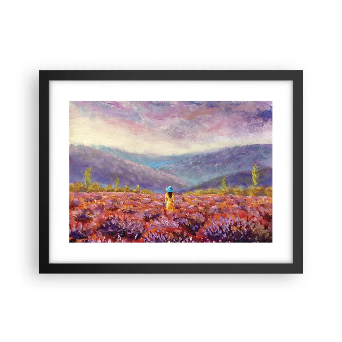 Plagát v čiernom ráme - V levanduľovom svete - 40x30 cm