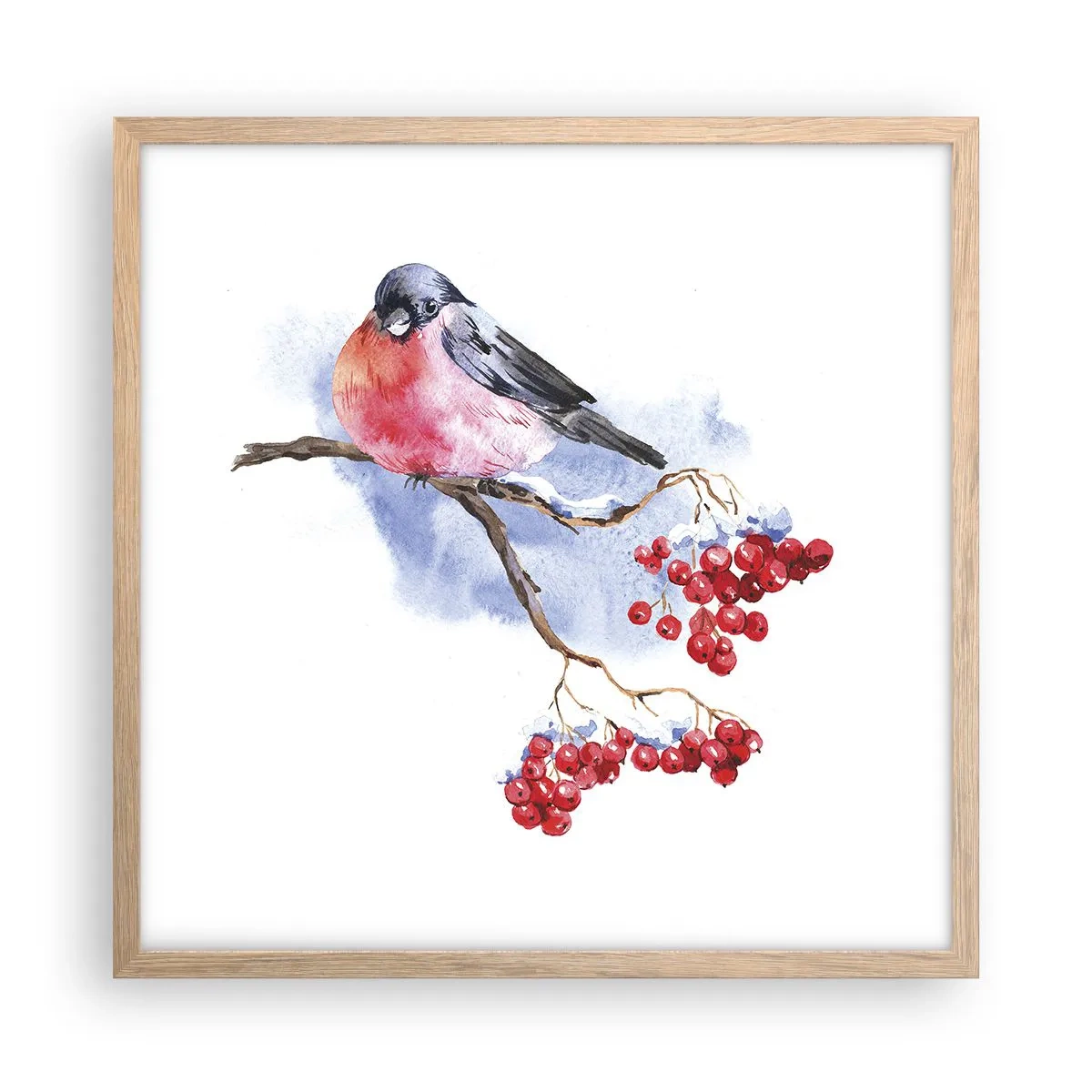Plagát v ráme zo svetlého duba - Farebná zima - 50x50 cm