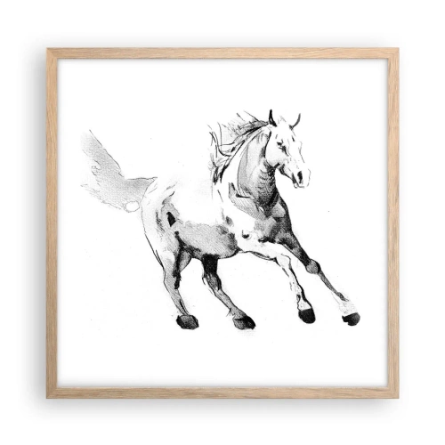Plagát v ráme zo svetlého duba - Neskrotená duša - 50x50 cm