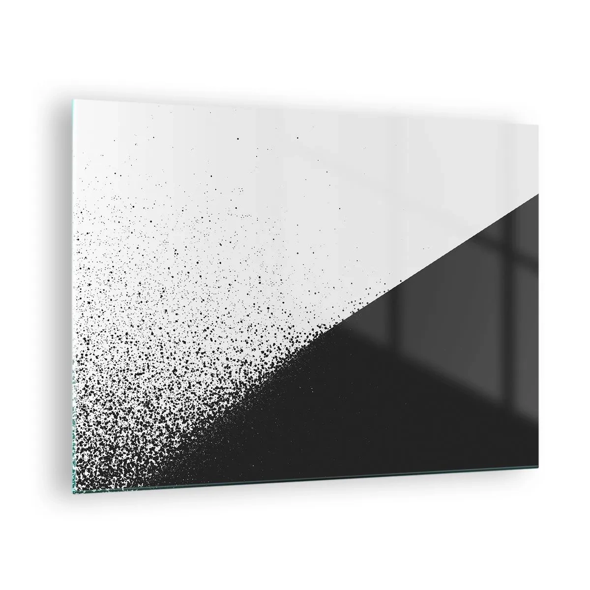 Obraz na skle - Minimalistická kompozícia v čiernej a bielej farbe s efektom rozpadu - 70x50cm - Rýchlejšie a rýchlejšie, viac a viac - Moderná nástenná dekorácia do obývacej izby a spálne ARTTOR