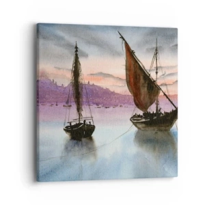 Obraz na plátne - Večer v prístave - 40x40 cm