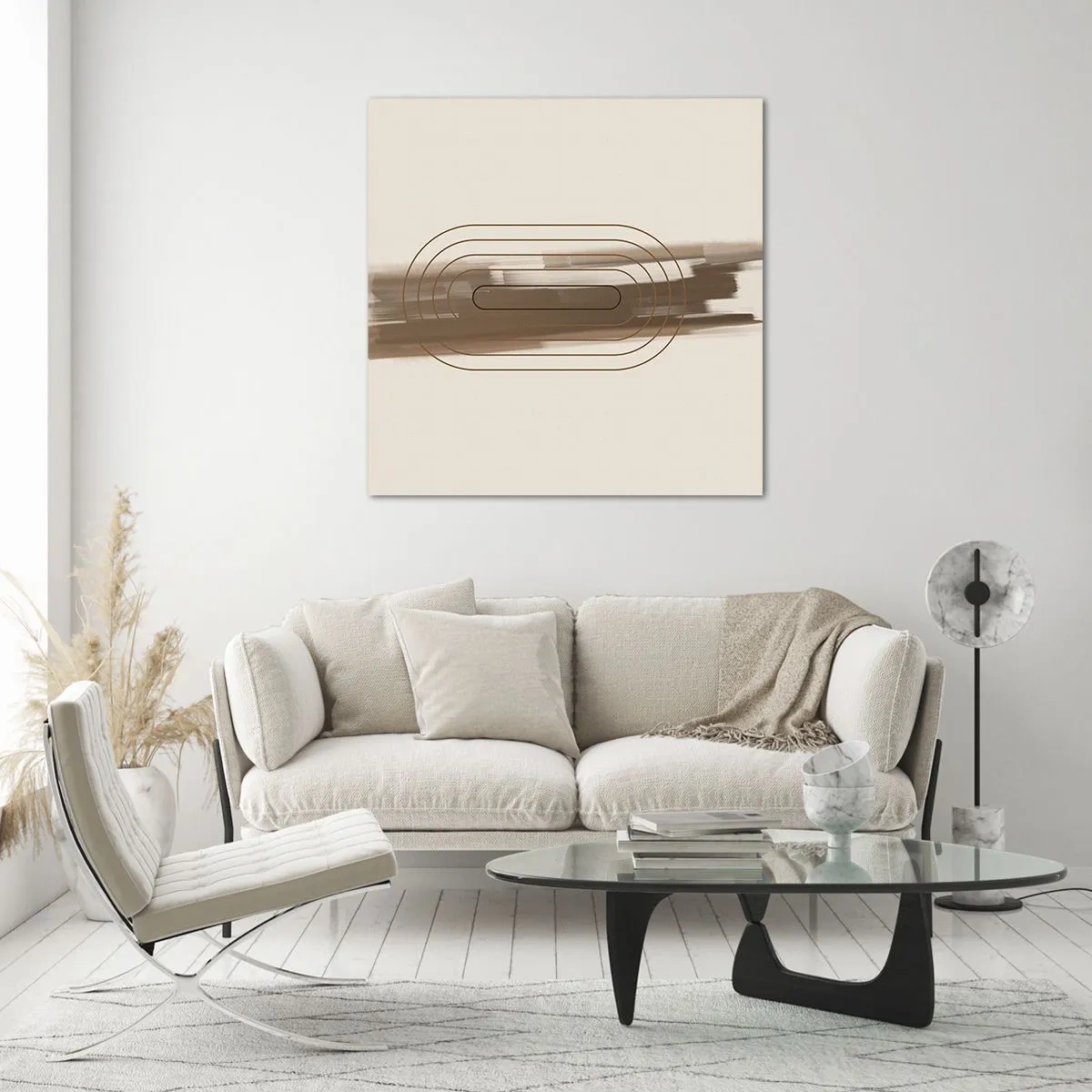 Obraz na skle - Závan šedej - 70x70 cm