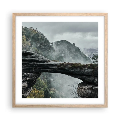 Plagát v ráme zo svetlého duba - Dobrodružstvo práve začína - 50x50 cm