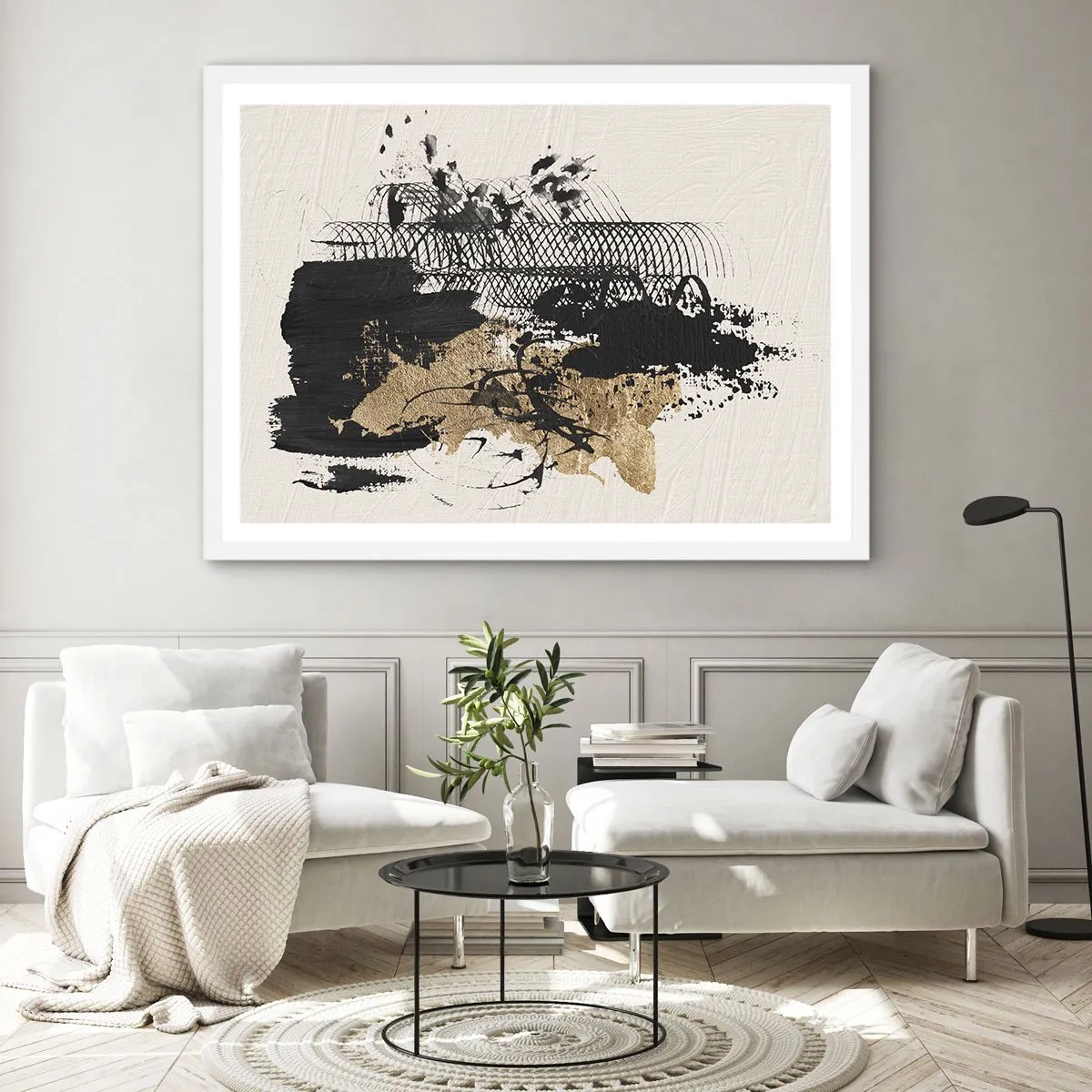 Plagát v bielom ráme - Kompozícia s vášňou - 91x61 cm