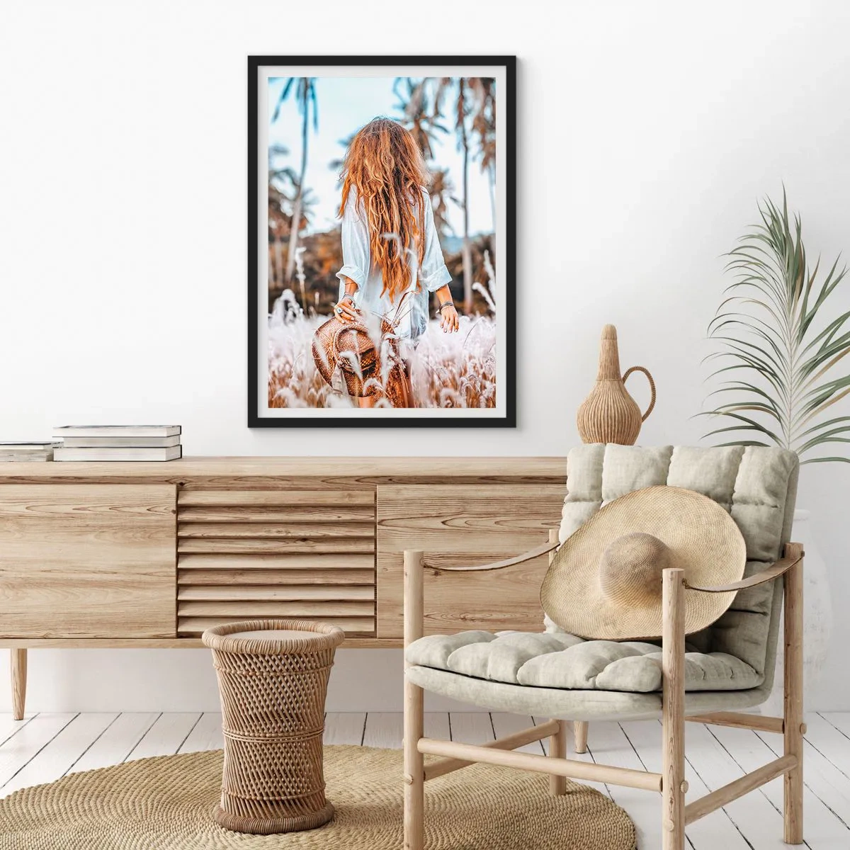 Plagát v čiernom ráme - Zrodená z trávnej páperie - 70x100 cm