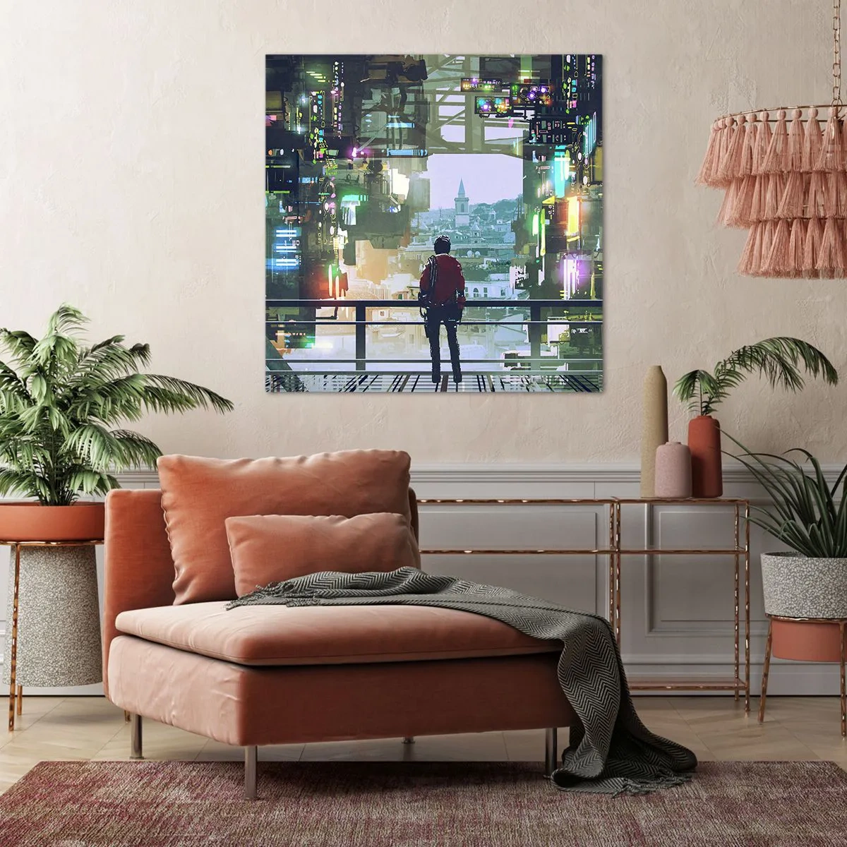 Obraz na plátne - Dva svety - 70x70 cm