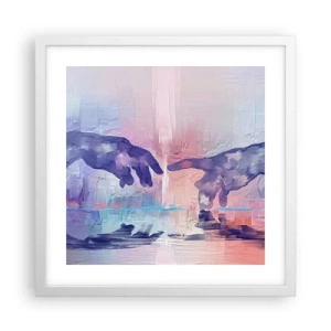 Plagát v bielom ráme - Božská iskra života - 40x40 cm