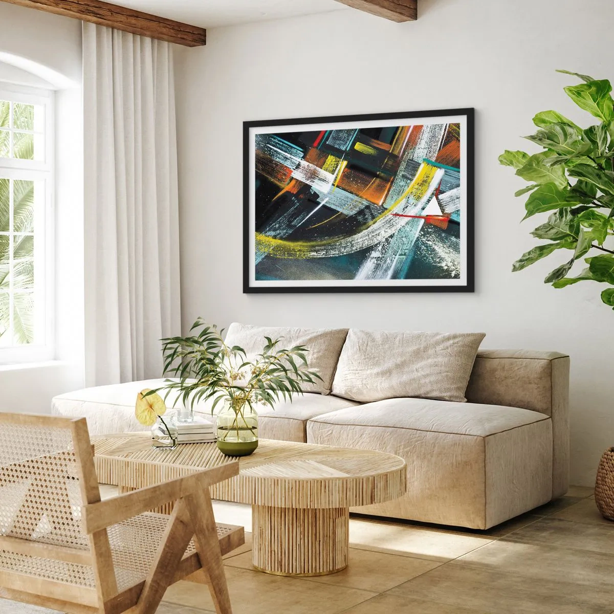 Plagát v čiernom ráme - Energia pohybu - 50x40 cm