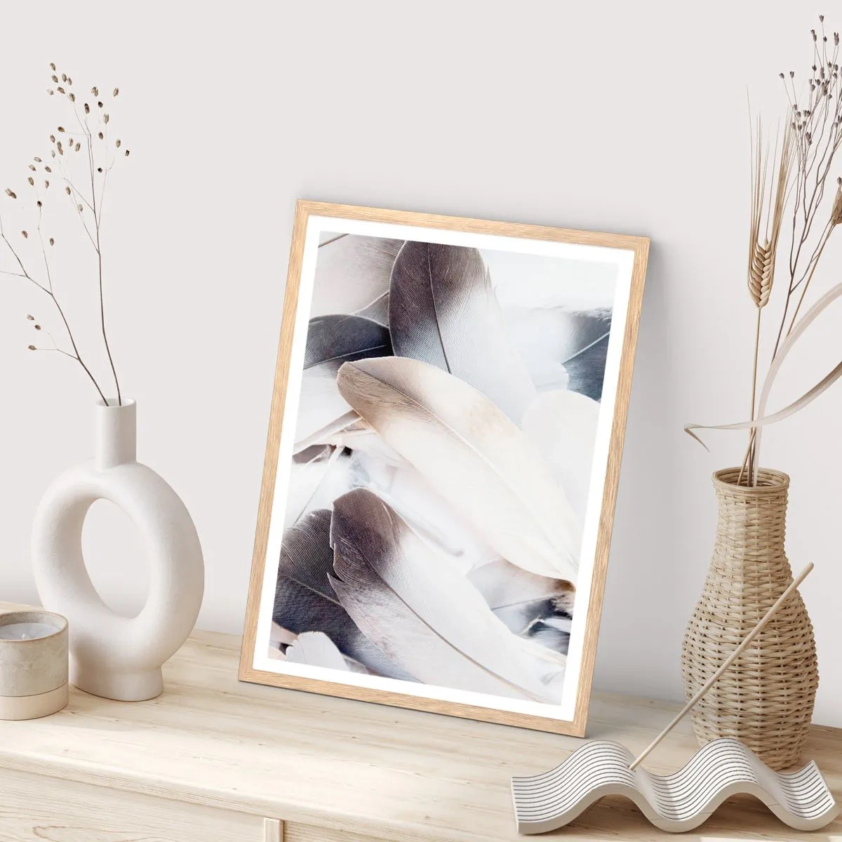 Plagát v ráme zo svetlého duba - Takmer anjelské - 70x100 cm