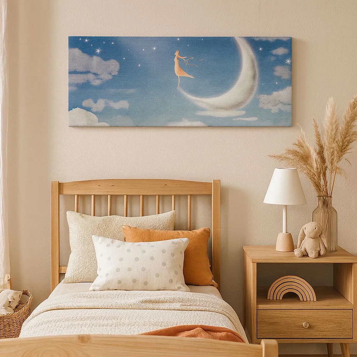 Obraz na plátne - Modrá koketa - 100x40 cm