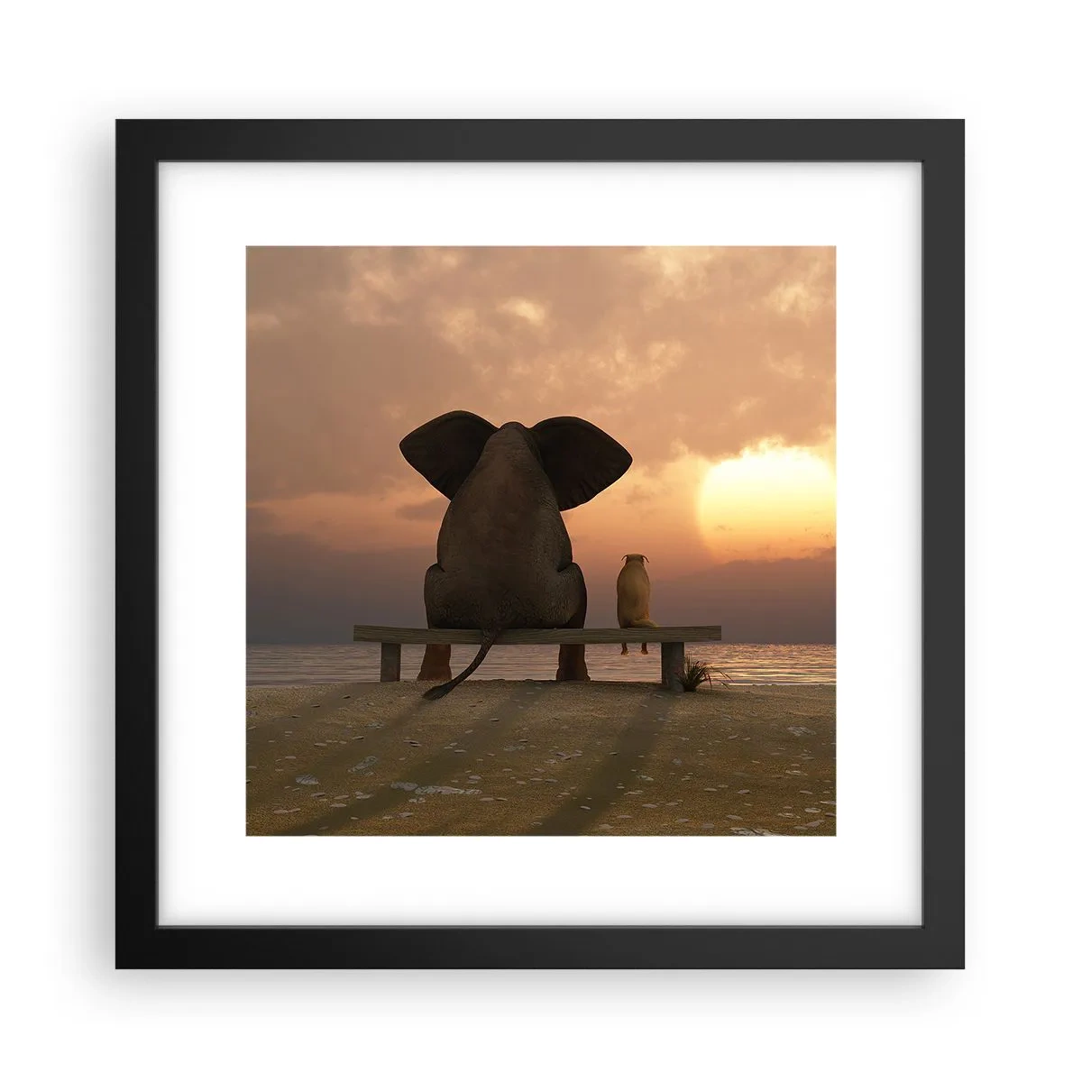 Plagát v čiernom ráme - Je skvelé spolu mlčať - 30x30 cm