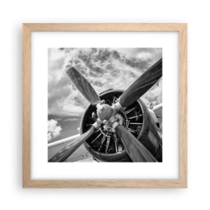 Plagát v ráme zo svetlého duba - Dobyvateľ oblohy - 30x30 cm