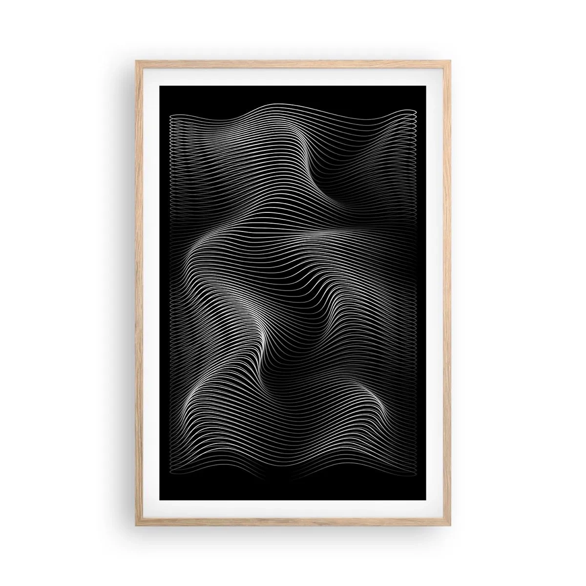 Plagát v ráme zo svetlého duba - Tanec svetla v priestore - 61x91 cm