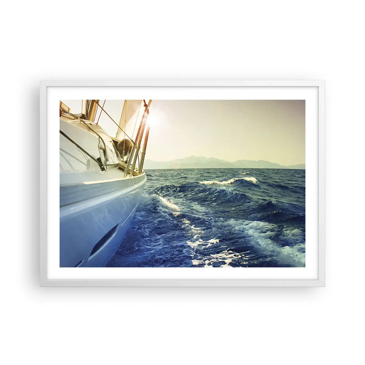 Plagát v bielom ráme - Za dobrodružstvom - 70x50 cm