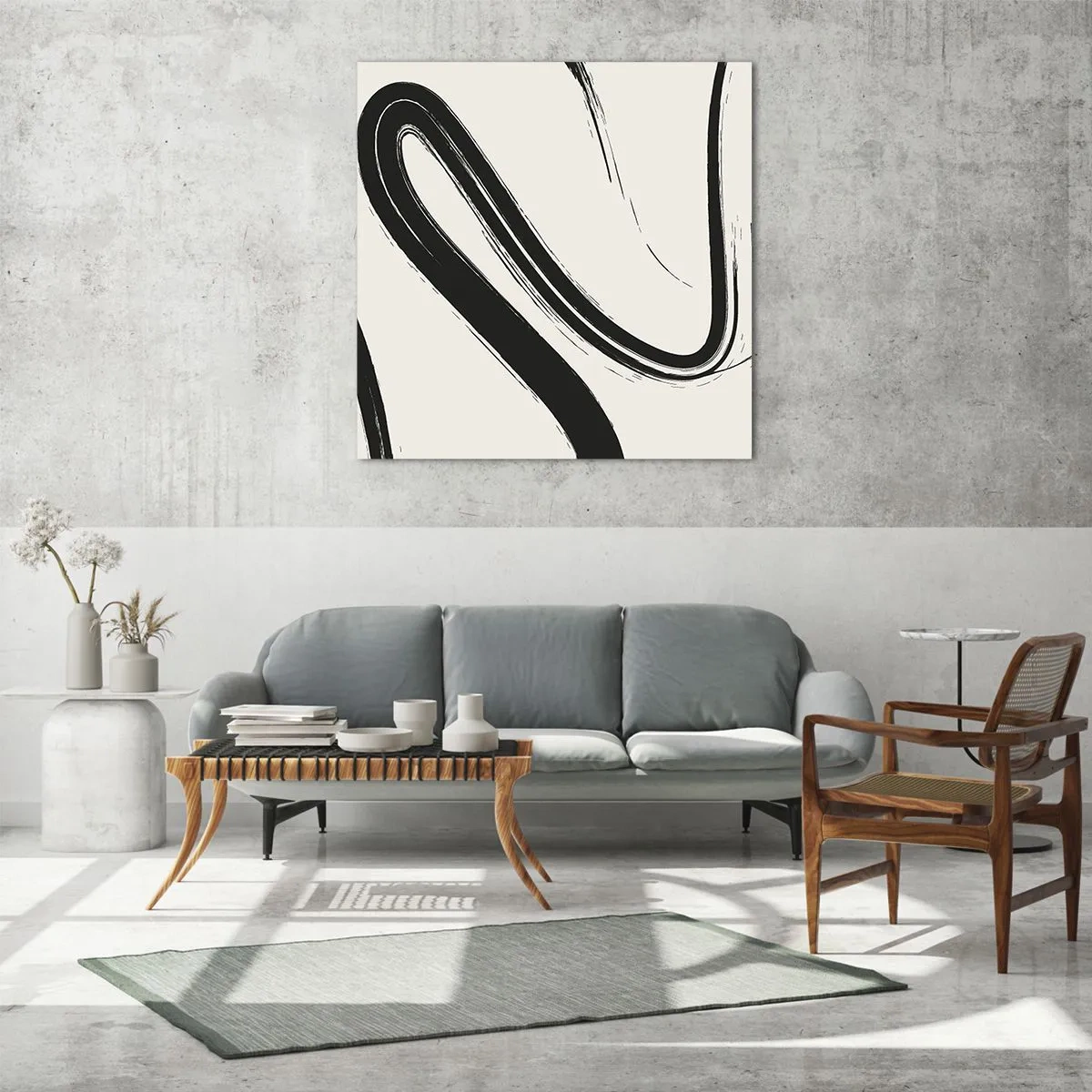 Obraz na skle - Čiernobiely rozmar - 60x60 cm