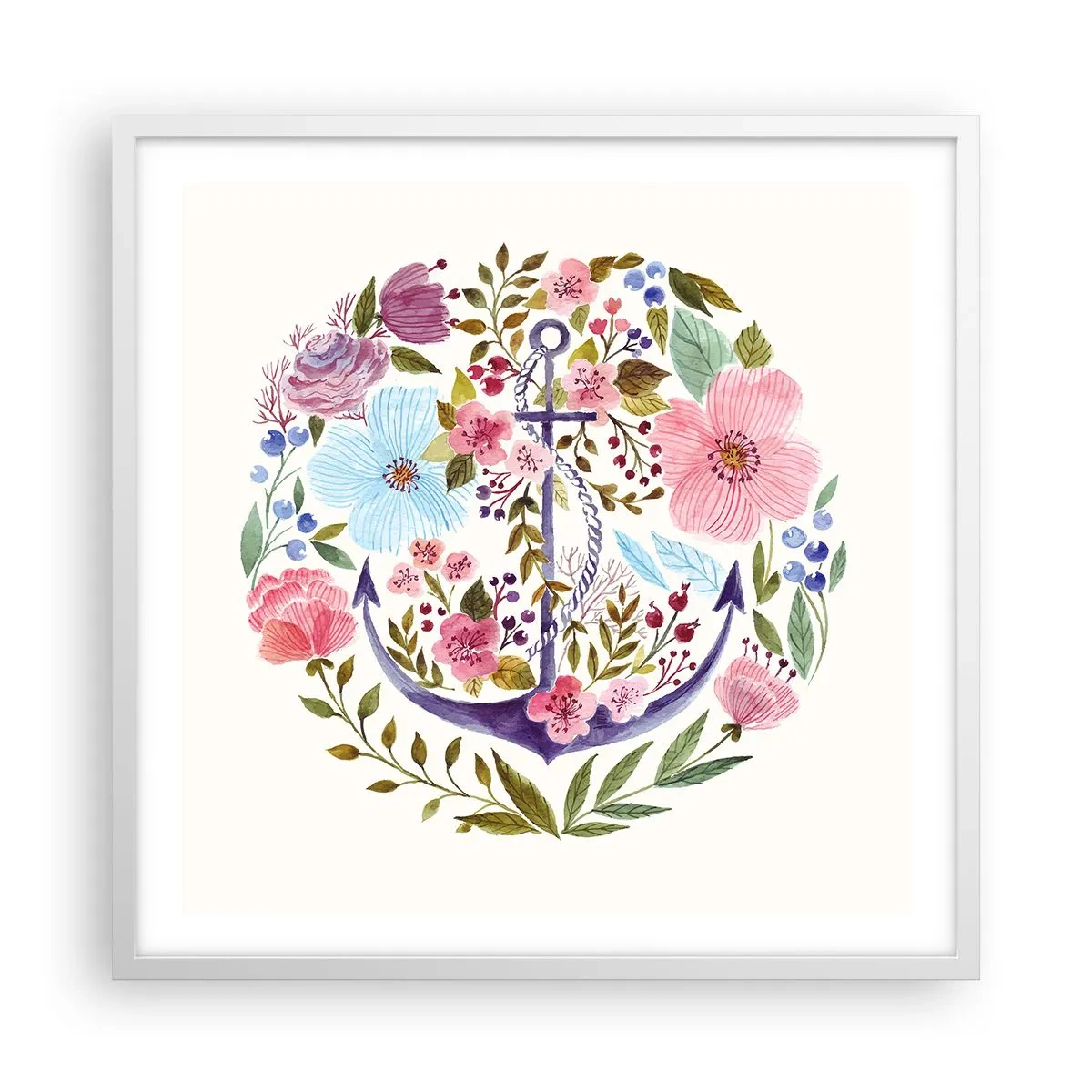 Plagát v bielom ráme - Námorníkov krásny sen - 60x60 cm