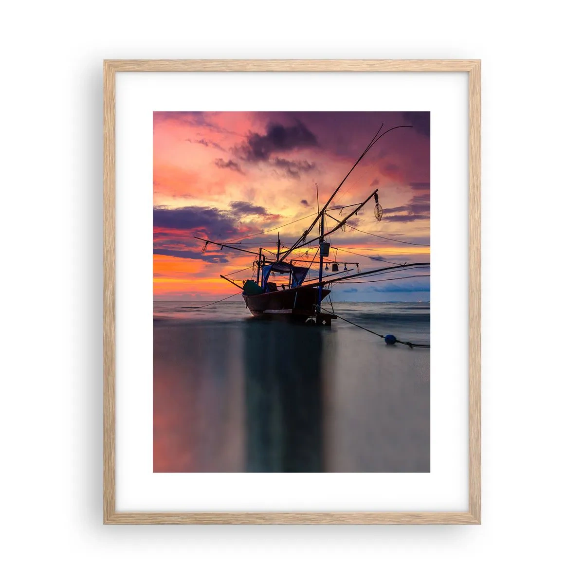 Plagát v ráme zo svetlého duba - Exotický večer - 40x50 cm