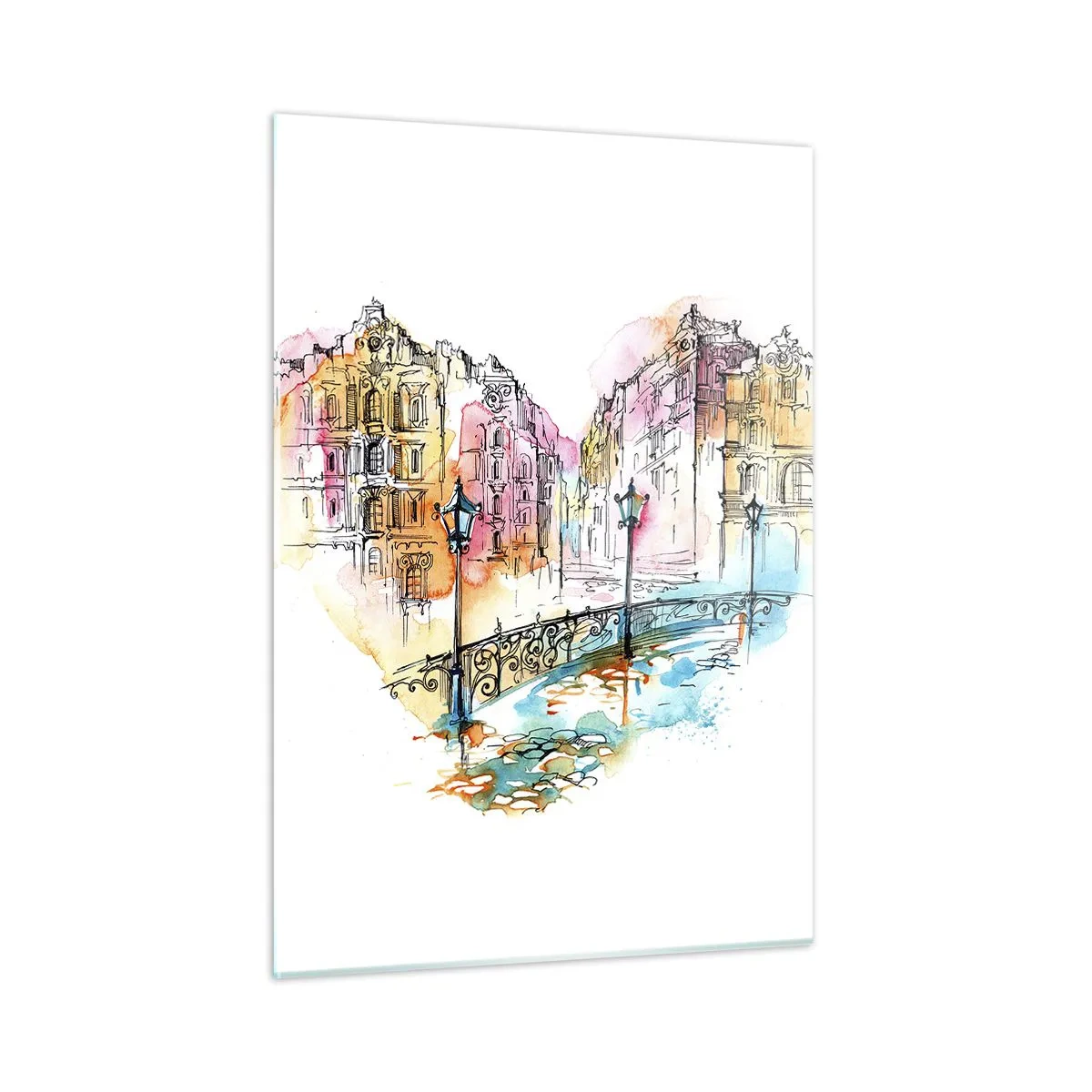 Obraz na skle - Srdce mesta - 50x70 cm