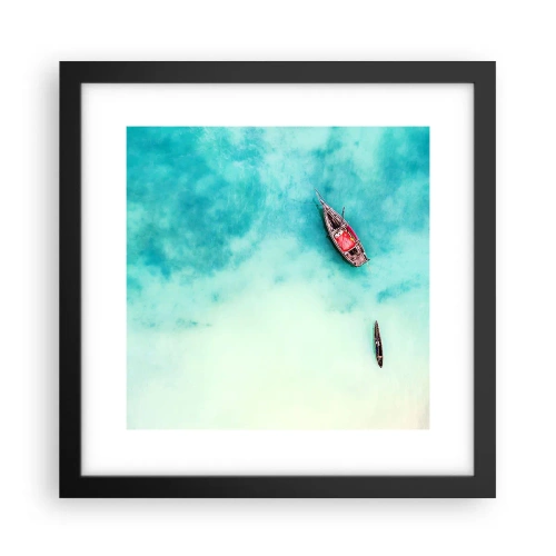Plagát v čiernom ráme - Pretože na plážach Zanzibaru, keď je prebytok vody… - 30x30 cm