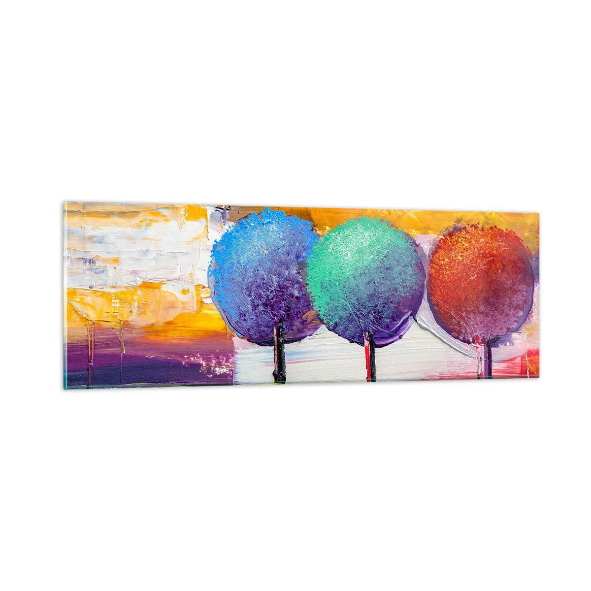 Obraz na skle - Do tretice všetko dobré - 90x30 cm