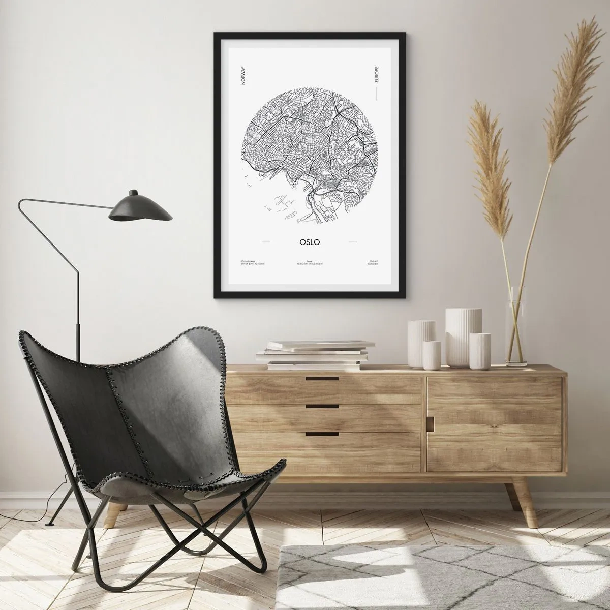Plagát v čiernom ráme - Anatómia Osla - 61x91 cm