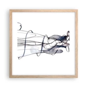 Plagát v ráme zo svetlého duba - Štúdia o dotyku - 40x40 cm