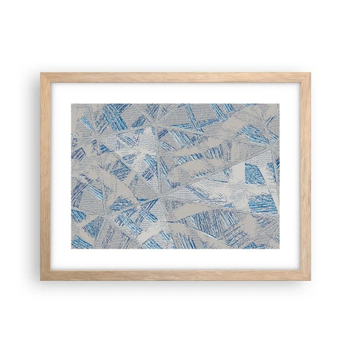 Plagát v ráme zo svetlého duba - V šedo-modrom labyrinte - 40x30 cm